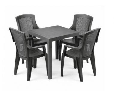 Набір Progarden стіл Poker і 4 крісла Trama атрацит