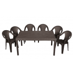 Набір садових меблів Progarden стіл PRINCE та 6 крісел ISCHIA антрацит