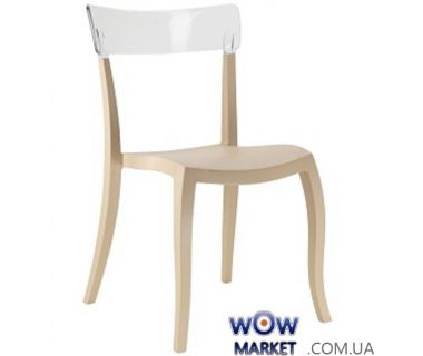 Стул Hera-S 2455 песочно-бежевое сидение 65 верх прозрачно-чистый 37 Papatya (Турция)