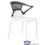 Кресло Ego-K 2484 белое сидение 01 верх прозрачно-дымчатый 38 Papatya (Турция)