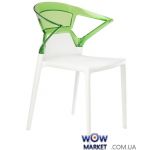 Кресло Ego-K 2491 белое сидение 01 верх прозрачно-зеленый 35 Papatya (Турция)