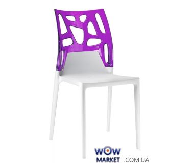 Стул Ego-Rock 2530 белое сидение 01 верх прозрачно-пурпурный 28 Papatya (Турция)
