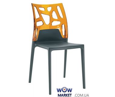 Стул Ego-Rock 2517 антрацит сидение 22 верх прозрачно-оранжевый 33 Papatya (Турция)