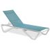 Шезлонг пляжный Wave белый 01, сетка бирюза 5347 в интернет-магазине "Мебли Даром"