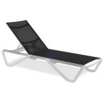 Шезлонг пляжний Wave білий 01, сітка антрацит 5700