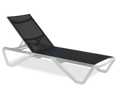 Шезлонг пляжний Wave білий 01, сітка антрацит 5700