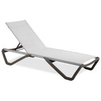 Шезлонг пляжный Wave (Вейв) серо-коричневый 61, сетка белая 5001