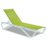 Шезлонг пляжний Wave (Вейв) білий 01, сітка світло-зелена 5367
