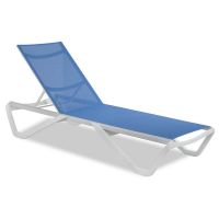 Шезлонг пляжный Wave (Вейв) белый 01 сетка голубя 5009