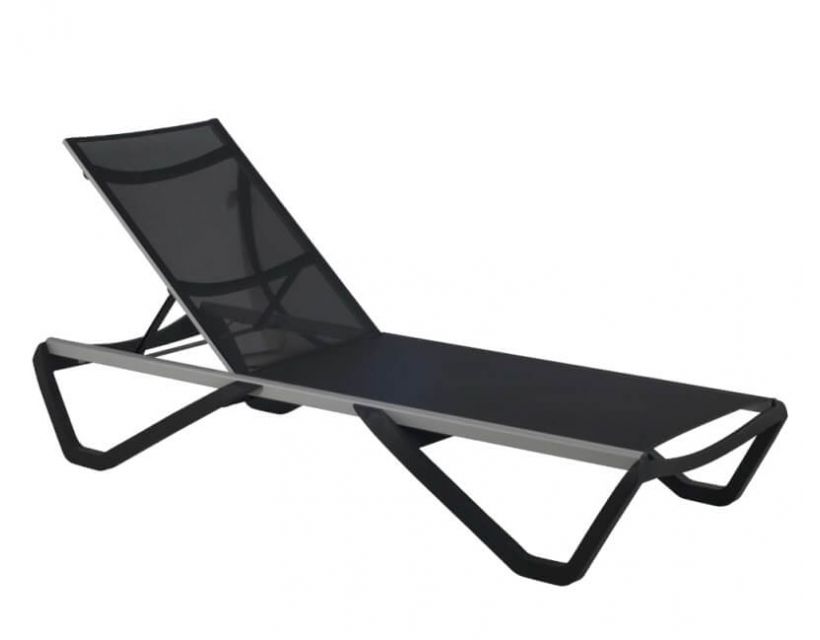 Шезлонг пляжный Wave антрацит 22, сетка антрацит 5700 в интернет-магазине "Мебли Даром"