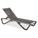 Шезлонг пляжний Wave сіро-коричневий 61, сітка сіро-коричнева 50070