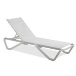 Шезлонг пляжний Wave білий 01, сітка біла 5001