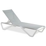 Шезлонг пляжний Wave (Вейв) білий 01, сітка сіра 5374