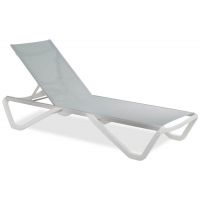 Шезлонг пляжный Wave (Вейв) белый 01 сетка серая 5374