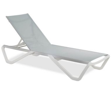 Шезлонг пляжный Wave (Вейв) белый 01 сетка серая 5374