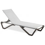 Шезлонг пляжний Wave (Вейв) сіро-коричневий 61, сітка біла 5001