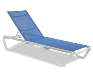 Шезлонг пляжный Wave (Вейв) белый 01 сетка голубя 5009