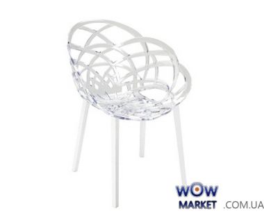 Кресло Flora Белый низ pp base 01 прозрачно-чистое сидение 37 2308 Papatya (Турция)