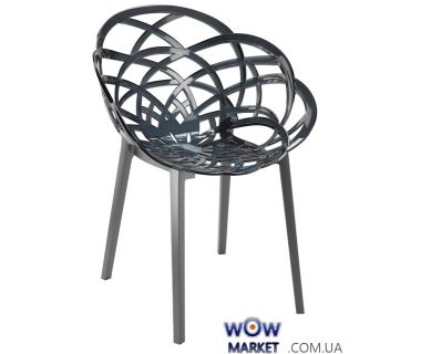 Кресло Flora антрацит низ pp base 22 прозрачно-дымчатое сидение 38 2310 Papatya (Турция)