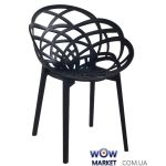 Кресло Flora 2314 матовое черное сидение 09с, ножки 09с матові чорні Papatya (Турция)