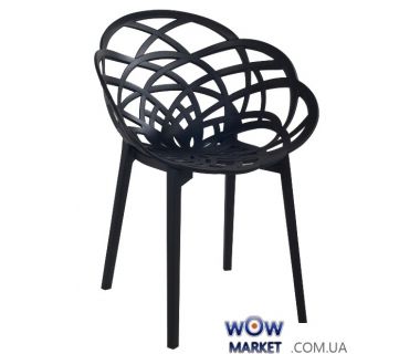 Кресло Flora 2314 матовое черное сидение 09с, ножки 09с матові чорні Papatya (Турция)