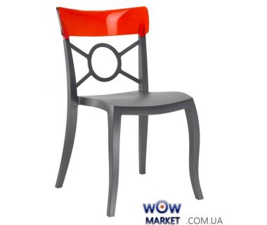 Стул Opera-S 2227 антрацит сидение 22 верх прозрачно-темно-красный 29 Papatya (Турция)