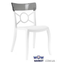 Стул Opera-S 2896 белое сидение 01 верх прозрачно-дымчатый 38 Papatya (Турция)