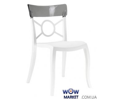 Стул Opera-S 2896 белое сидение 01 верх прозрачно-дымчатый 38 Papatya (Турция)