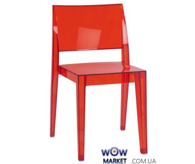 Стул Gyza 2252 прозрачный прозрачно-красный 29 Papatya (Турция)