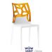 Стул Ego-Rock 2265 белое сидение 01 верх прозрачно-оранжевый 33 Papatya (Турция) в интернет-магазине "Мебли Даром"