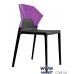 Стул Ego-S 2271 черное сидение 09 верх прозрачно-пурпурный 28 Papatya (Турция) в интернет-магазине "Мебли Даром"