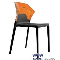 Стул Ego-S 2272 черное сидение 09 верх прозрачно-оранжевый 33 Papatya (Турция)