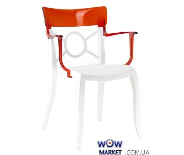 Кресло Opera-K 2338 белое сидение 01 верх прозрачно-красный 29 Papatya (Турция)