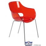 Крісло Opal 2363 ніжки хром прозоро-червоне 29 Papatya (Туреччина)