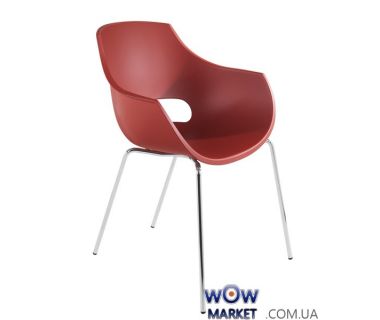 Кресло Opal 2460 матовое, ножки хром красный кирпич 51с Papatya (Турция)