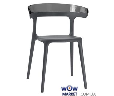 Кресло Luna 2668 антрацит сидение 22 верх прозрачно-дымчатый 38 Papatya (Турция)