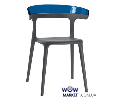 Кресло Luna 2669 антрацит сидение 22 верх прозрачно-синий 40 Papatya (Турция)