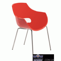 Кресло Opal 2709 ножки хром красный 44 Papatya (Турция)