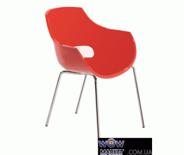 Кресло Opal 2709 ножки хром красный 44 Papatya (Турция)