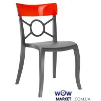 Стул Opera-S 2227 антрацит сидение 22 верх прозрачно-темно-красный 29 Papatya (Турция)