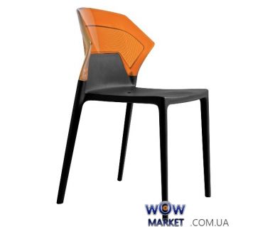 Стул Ego-S 2272 черное сидение 09 верх прозрачно-оранжевый 33 Papatya (Турция)