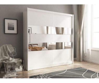 Шкаф-купе Perfect Мая II / Maja II 200 2-дверный с зеркалом Белый (PFH-091798)