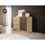 Комод Perfect Неллі / Nelly 2D 1-дверний з 3 ящиками Дуб артизан/чорний (PFH-091869)