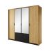 Шафа для одягу Perfect Балтик / Baltic 4D2S/220 4-дверна з дзеркалом Дуб балтик/чорний (PFH-091376)