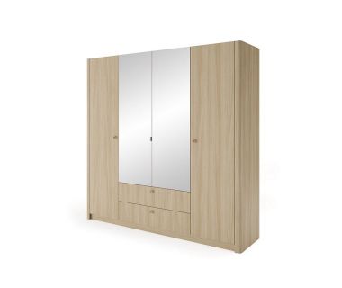 Шкаф для одежды Perfect Вики / Viki 4D2S/213 4-дверный с зеркалом Дуб баристый (PFH-091407)