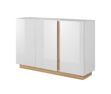 Комод Perfect Арко / Arco 3-дверний 3D/138 Білий глянець/дуб грандсон (PFH-091033)