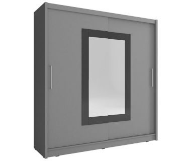 Шафа-купе Вікі II / Wiki II 180 2-дверно з дзеркалом Графіт (PFH-091836)