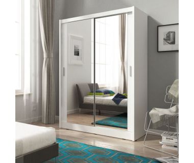 Шкаф-купе Perfect Мая / Maja 130 2-дверный с двойным зеркалом Белый (PFH-091768)