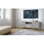 Тумба під телевізор Perfect Нова/Nova 2-дверна з 1 ящиком та золотими ніжками RTV154 Сірий (PFH-091226)