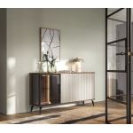 Комод с подсветкой Вичи / Vici K154 3-дверный Орех/кашемир Perfect Польша (PFH-091276)